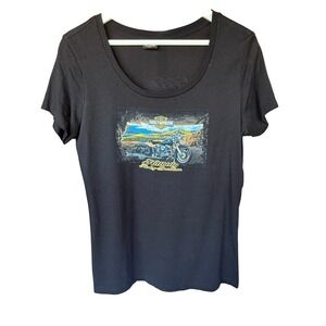 Harley Davidson Hillbilly Graphic Tee Shirt Smoky Mountains Motorcycle T Shirt